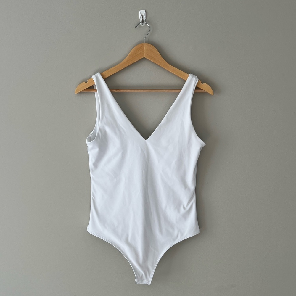 White V-Neck Bodysuit